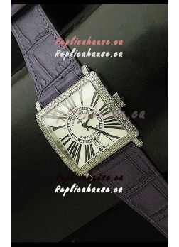 Franck muller Master Square Japanese Replica Watch in Violet Strap