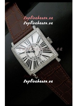 Franck muller Master Square Japanese Replica Watch in Brown Strap