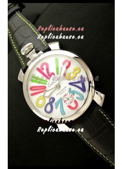 Gaga Milano Italy Japanese Replica Watch in Black Strap