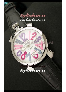 Gaga Milano Italy Japanese Replica Watch in Multi Color Arabic Markers