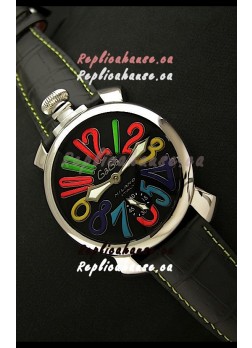 Gaga Milano Italy Japanese Replica Watch in Black Dial