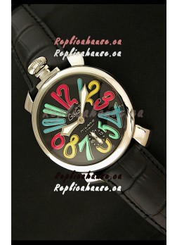 Gaga Milano Italy Japanese Replica Watch in Full Black
