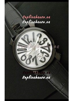 Gaga Milano Italy Japanese Replica PVD Watch in Black Markers