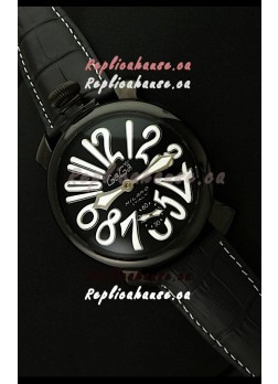 Gaga Milano Italy Japanese Replica PVD Watch in White Markers