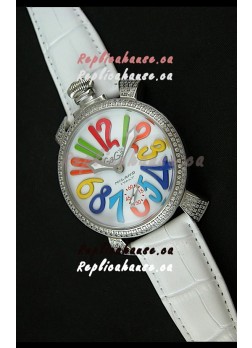 Gaga Milano Italy Manuale Replica Japanese Watch in White Strap