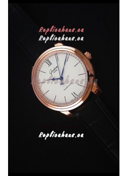 Glashuette Senator Excellence Cream Dial Rose Gold Case Swiss Watch