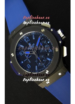 Hublot Big Bang All Black PVD Blue Swiss Replica Watch 1:1 Mirror Replica 