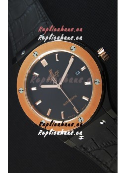 Hublot Classic Fusion Ceramic King Gold Black Dial Swiss Replica Watch - 1:1 Mirror Replica