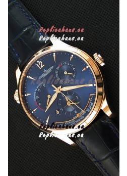 Jaeger LeCoultre Master Geographic Power Reserve Pink Gold Swiss Replica Watch 