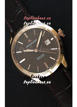 Jaeger LeCoultre Geophysic True Second Pink Gold Swiss Replica Watch Brown Dial 