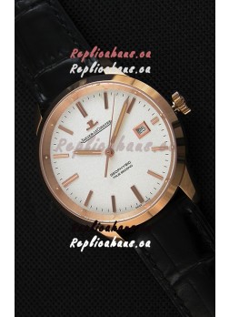 Jaeger LeCoultre Geophysic True Second Pink Gold Swiss Replica Watch White Dial 