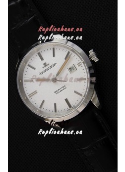 Jaeger LeCoultre Geophysic True Second Steel Case Watch White Dial 