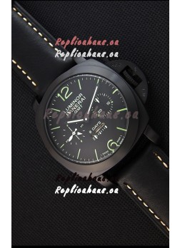 Panerai Luminor GMT 8 Days Power Reserve Japanese Replica PVD Case Watch