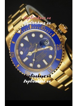Rolex Submariner 16618 Gold Ceramic Bezel Replica 1:1 Watch with Swiss 3135 Movement