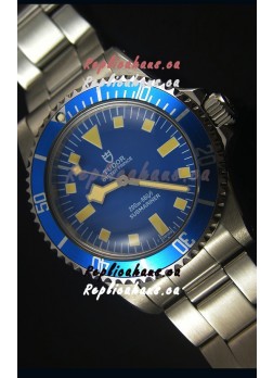 Tudor Oyster Prince Vintage 200M Blue Dial Squre Markers Swiss 1:1 Mirror Replica Watch 