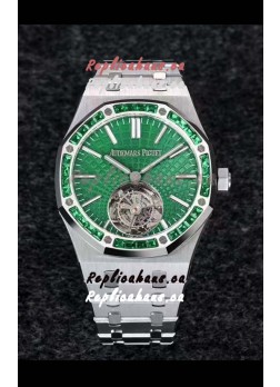 Audemars Piguet Royal Oak Flying Tourbillon 41mm Green Dial in 904L Casing - Green Tapisserie Dial