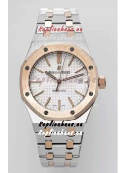 Audemars Piguet Royal Oak 37MM Two Tone White Dial Watch in 3120 Movement - 1:1 Mirror Replica