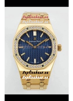 Audemars Piguet Royal Oak 33MM Yellow Gold Blue Dial 1:1 Mirror Replica Watch