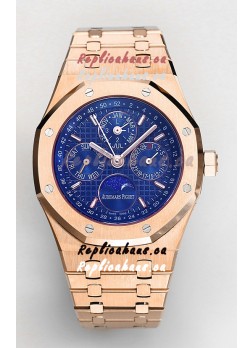 Audemars Piguet Royal Oak Perpetual Calendar Swiss Replica 904L Steel in Rose Gold Casing
