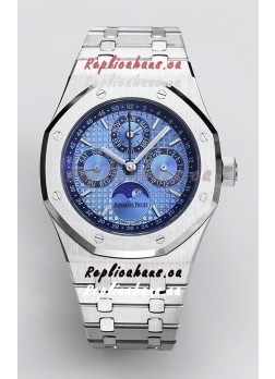 Audemars Piguet Royal Oak Perpetual Calendar Swiss Replica 904L Steel - Light Blue Dial 