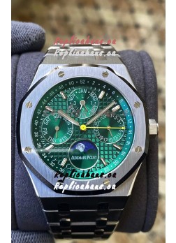 Audemars Piguet Royal Oak Perpetual Calendar Swiss Replica 904L Steel in Green Dial 