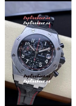 Audemars Piguet Royal Oak Offshore Black Dial Chronograph 1:1 Mirror Replica Watch - 904L Steel