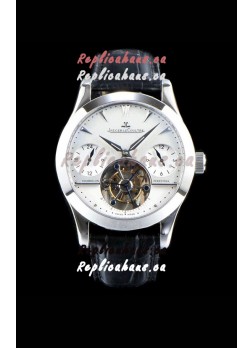 Jaeger LeCoultre Perpetual Tourbillon 904L Steel Case White Dial Swiss Replica Watch 