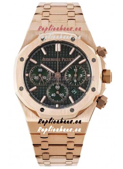 Audemars Piguet Royal Oak Chronograph 1:1 Mirror Replica - Rose Gold Casing Green Dial in 41MM