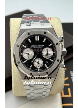 Audemars Piguet Royal Oak Chronograph Black Dial Steel Strap Swiss Replica Watch