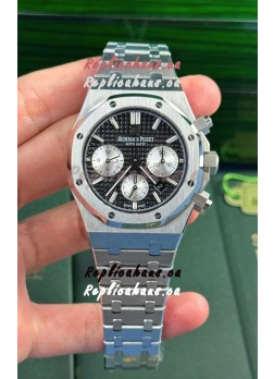 Audemars Piguet Royal Oak Chronograph Black Dial Steel Strap Swiss Replica Watch