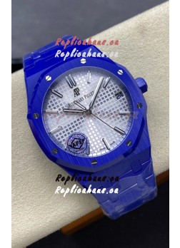 Audemars Piguet Royal Oak 15500 Blue Ceramic Casing Super Clone Replica Watch Steel Dial