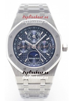 Audemars Piguet Royal Oak Perpetual Calendar Super Clone 904L Steel in Steel Blue Dial
