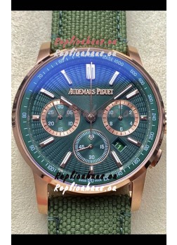 Audemars Piguet CODE 11.59 Chronograph Swiss Replica Watch in Rose Gold Casing Green Dial 