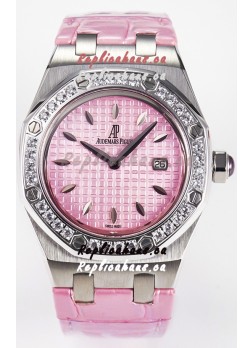 Audemars Piguet Royal Oak 33MM 904L Steel Quartz Pink Dial Swiss Replica Watch 
