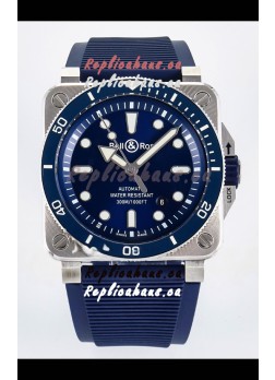 Bell & Ross BR03-92 Diver Stainless Steel - Blue Dial Swiss Replica Watch 1:1 Mirror Replica
