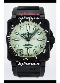 Bell & Ross BR03-92 Divers Edition PVD Coated 1:1 Mirror Replica Green Dial