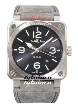 Bell and Ross BR03-92 Grey Dial 904L Steel Swiss Replica Watch 