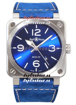 Bell and Ross BR03-A Blue Dial 904L Steel Swiss Replica Watch 