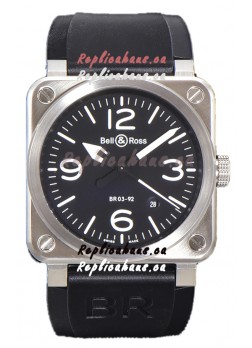 Bell and Ross BR03-92 Black Dial 904L Steel Swiss Replica Watch 