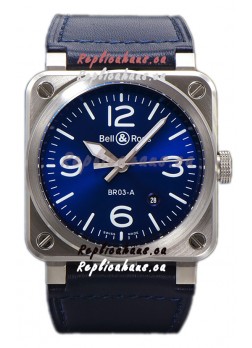 Bell and Ross BR03-A Blue Dial 904L Steel Swiss Replica Watch 