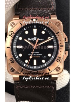 Bell & Ross BR03-92 Diver Rose Gold Black Dial Swiss Replica Watch 1:1 Mirror Replica