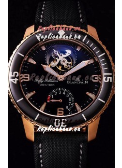 Blancpain Fifty Fathoms Tourbillon 8 Jours 1:1 Mirror Swiss Replica Watch in Rose Gold Casing