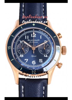 Blancpain Air Command Blue Dial Rose Gold 1:1 Mirror Swiss Replica Watch 