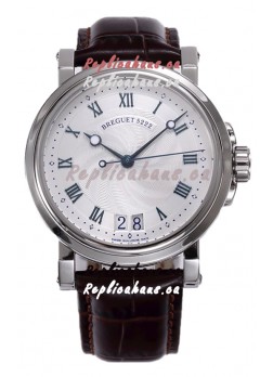 Breguet Marine Automatic Big Date 5817 Stainless Steel Watch with in White Dial 