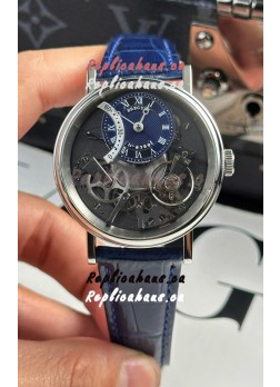 Breguet Tradition 7057BR/R9/9W6 Steel Casing Single Tourbillon Swiss Replica Blue Strap Watch