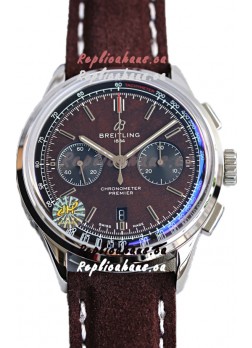 Breitling Premier B01 Chronograph 42 Edition Steel Casing Centenary Brown Dial - 1:1 Mirror Replica Watch