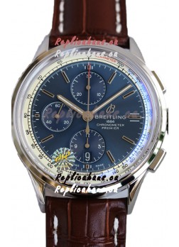 Breitling Premier B01 Chronograph 42 Edition Steel Casing Blue Dial - 1:1 Mirror Replica Watch