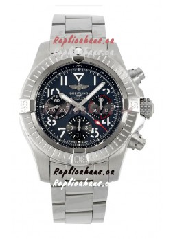 Breitling Avenger B01 Chronograph 45 Stainless Steel Black Dial 1:1 Mirror Swiss Replica Watch 