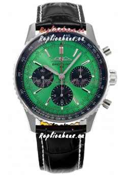 Breitling Navitimer B01 Chronograph 43 Green Dial - 904L Steel Casing 1:1 Mirror Swiss Replica