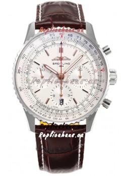 Breitling Navitimer B01 Chronograph 43 White Dial - 904L Steel Casing 1:1 Mirror Swiss Replica